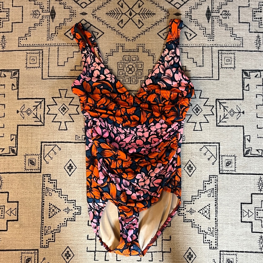 J. Crew Ruched Floral One Piece‎